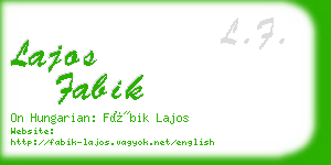 lajos fabik business card